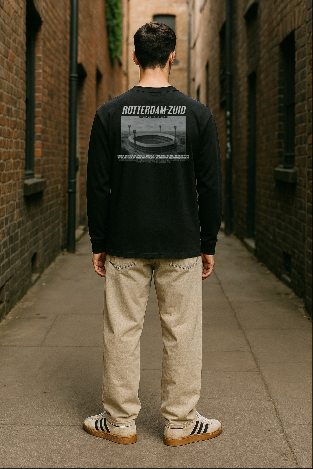 'Rotterdam-Zuid Zwart-Wit' Longsleeve shirt