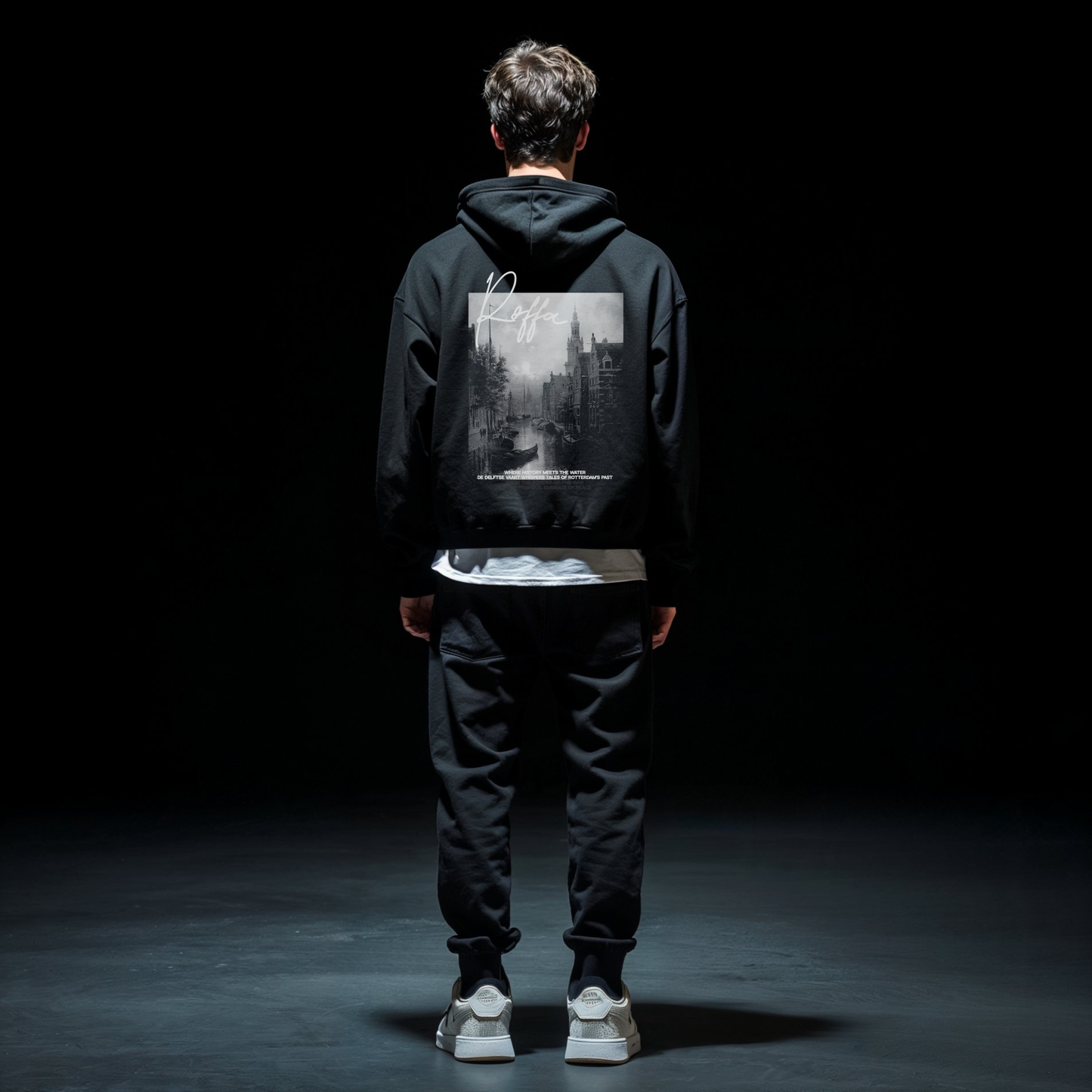 'Roffa Black-White' Oversized Hoodie