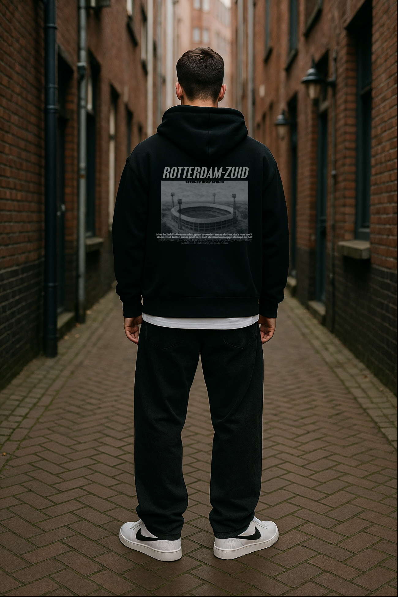 'Rotterdam-Zuid Zwart-Wit' Oversized Hoodie