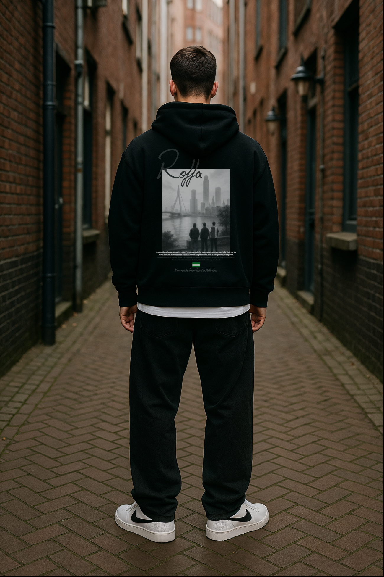 'Roffa v2 Zwart-Wit' Oversized Hoodie
