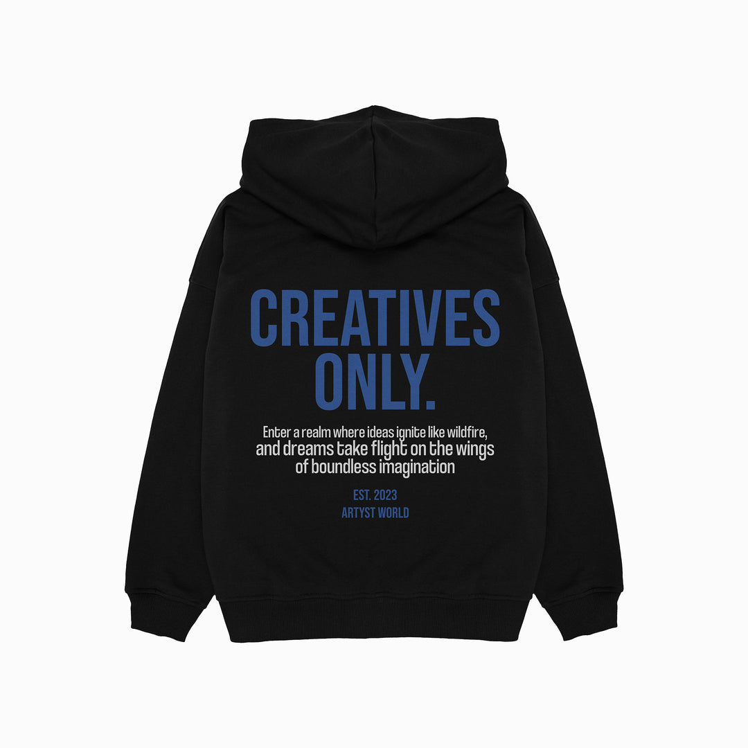 'Creatives Only' Oversized Zip Hoodie