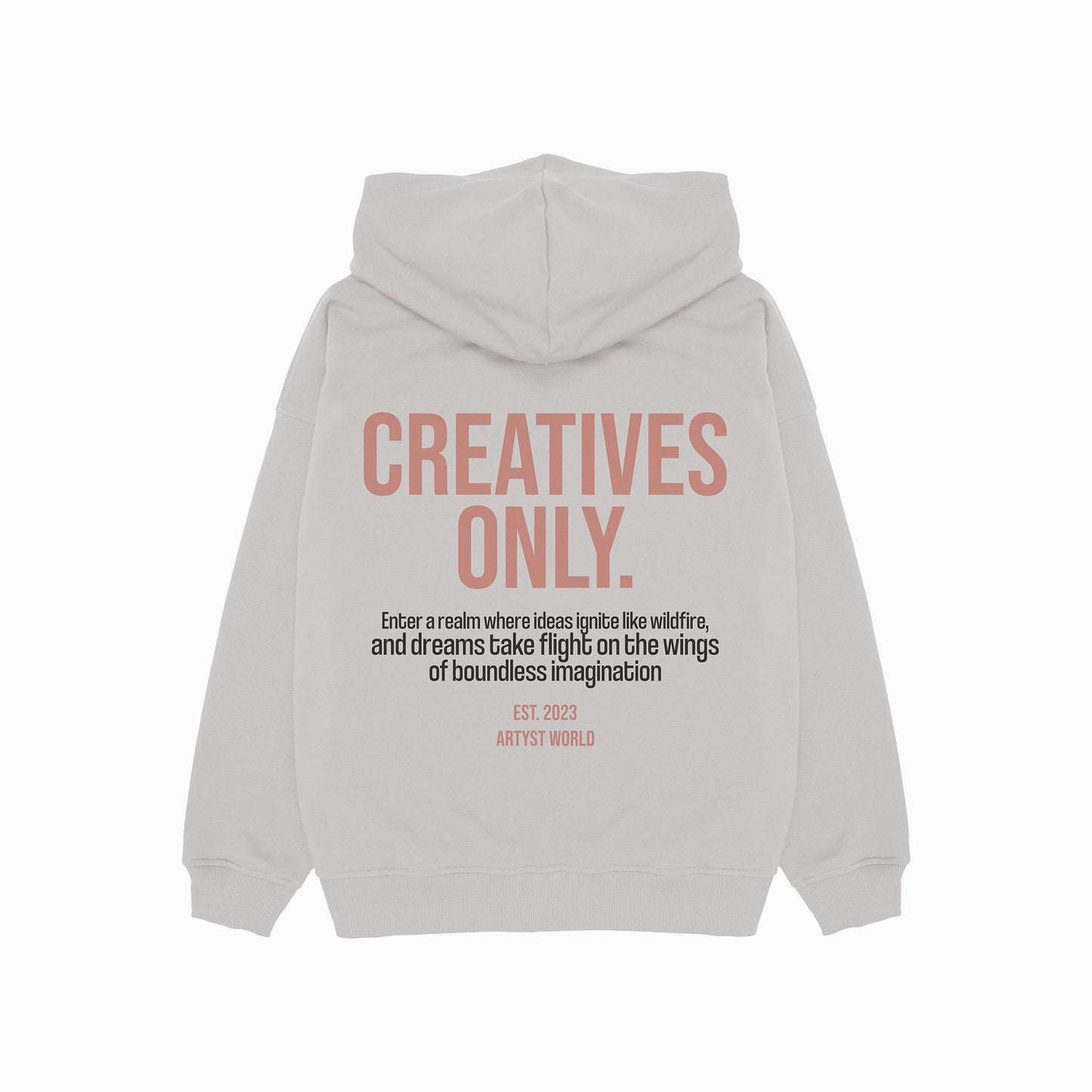 'Creatives Only' Oversized Zip Hoodie