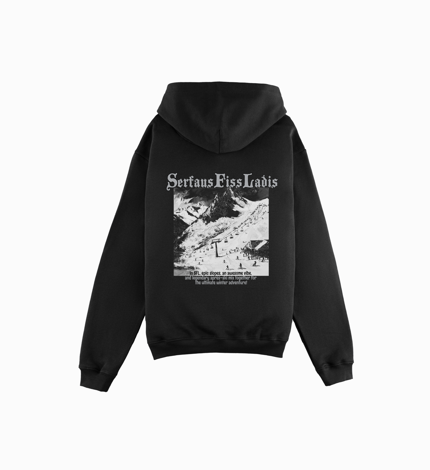 'SerfausFissLadis Black & White' Oversized Hoodie